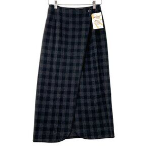 Vintage Studio Holt Renfrew Wrap Wool Cashmere Midi Skirt